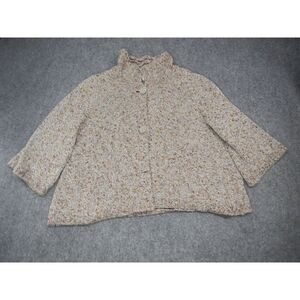 Coldwater Creek Speckled Cardigan Sweater 1X‎ Cotton Blend Colorful Mock Neck *